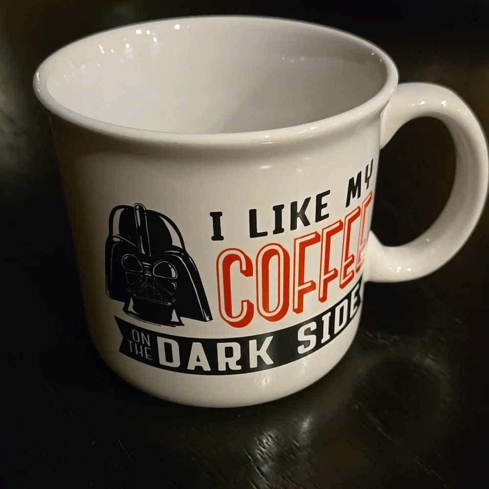 Star Wars Darth Vader I like my coffee on the dark side white black red mug - Picture 2 of 11